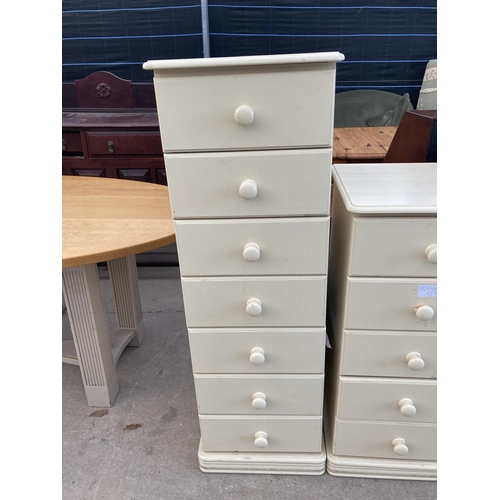 2722 - A MODERN PAINTED PINE CHEST OF FIVE DRAWERS, 17