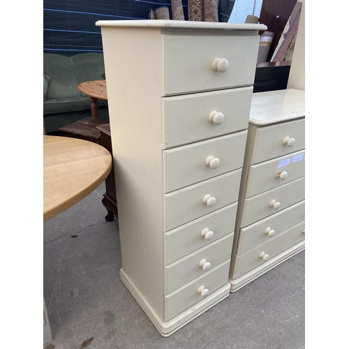 2722 - A MODERN PAINTED PINE CHEST OF FIVE DRAWERS, 17