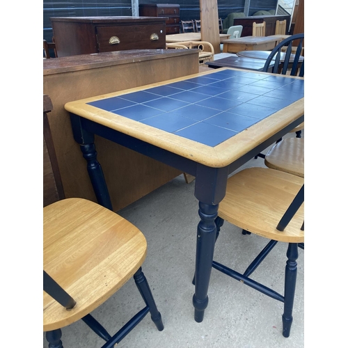 2723 - A MODERN TILE TOP KITCHEN TABLE, 47X30