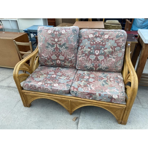 2725 - A BAMBOO TWO SEATER SETTEE