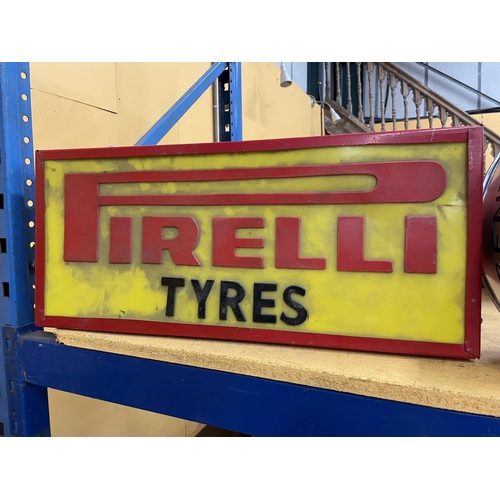 55A - A PIRELLI ILLUMINATED LIGHT BOX SIGN 65CM X 28CM X 10CM