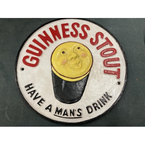 71 - A CAST GUINNESS STOUT SIGN DIAMETER 24CM