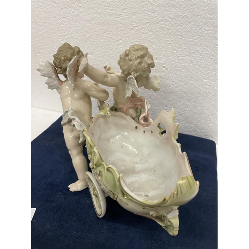 417 - A CONTINENTAL CHERUB PLANT POT HOLDER