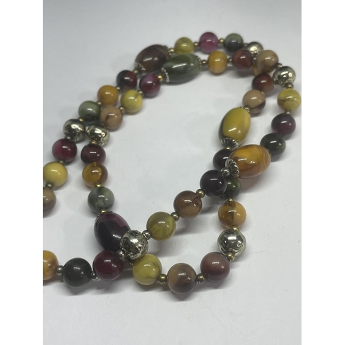 527 - A VARIOUS COLOURED AGATE NECKLACE