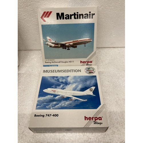 3070 - FOUR HERPA WINGS COLLECTION PLANES - SCALE 1:500