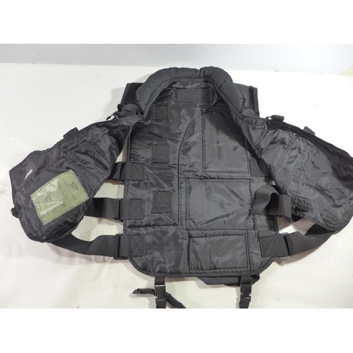 350 - A BLACK TACTICAL LOAD BEARING VEST, WITH NUMEROUS POUCHES