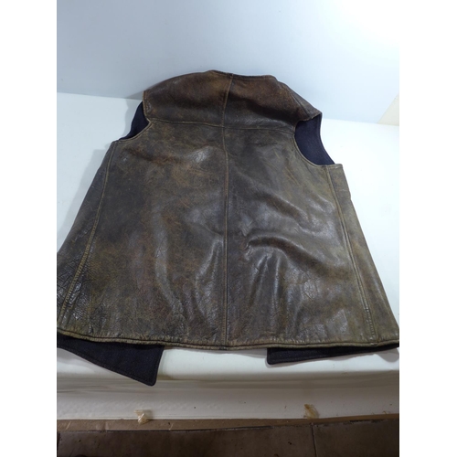 355 - A MID 20TH CENTURY BRITISH LEATHER JERKIN