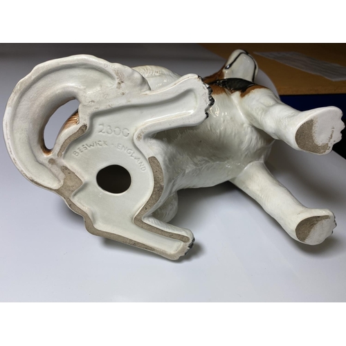 4 - A LARGE BESWICK FIRESIDE CERAMIC MODEL OF A BEAGLE, MODEL NO. 2300