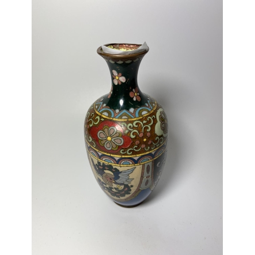 7 - A 19TH CENTURY CHINESE CLOISONNE BOTTLE VASE, 19CM HEIGHT