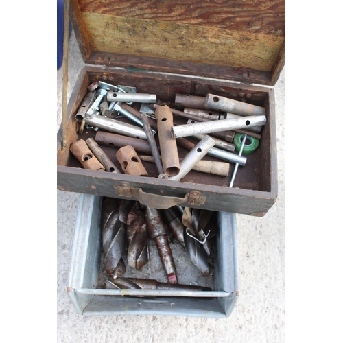 82 - LARGE DRILL BITS & SPARK PLUG KEYS - NO VAT