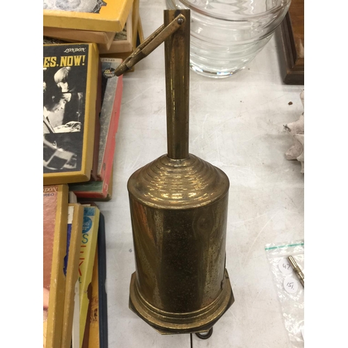 109 - JOHN LINWOOD 19TH CENTURY BRASS SPIT ROASTER ENGLISH BRASS AND FORGED IRON