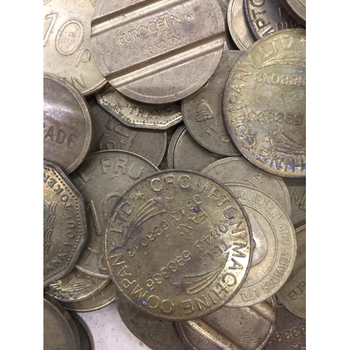 111 - A COLLECTION OF VINTAGE TOKENS, SOME OF WHICH ARE RARE