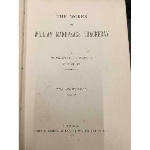 117 - A FULL COLLECTION OF THE WORKS OF WILLIAM MAKEPEACE THACKERY IN TWENTY FOUR VOLUMES, PUBLISHED IN LO... 