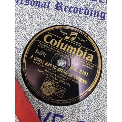 120 - A COLLECTION OF THIRTEEN COLUMBIA FRANK SINATRA 78'S RECORDS - ALL DIFFERENT TITLES