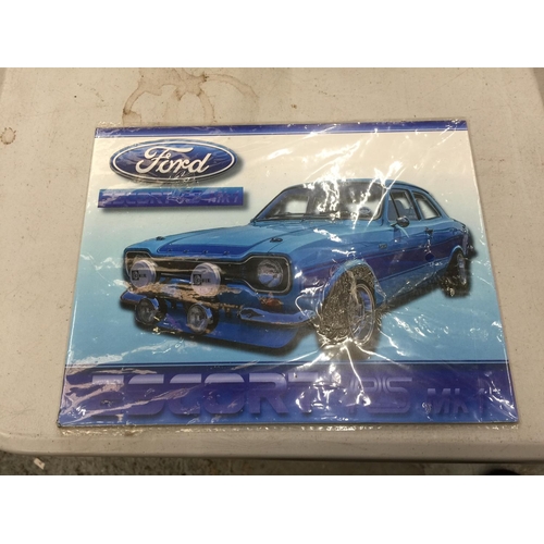 122 - A FORD ESCORT RS MK1 METAL SIGN 25.5CM X 19.5CM