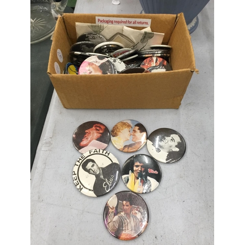 125 - A COLLECTION OF ELVIS PRESLEY BADGES AND KEY RINGS