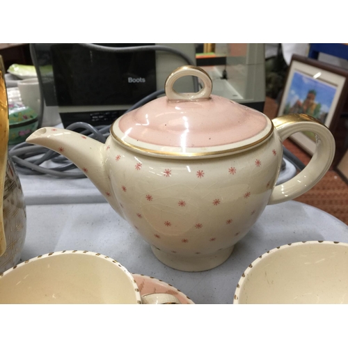 153 - A VINTAGE BURLEIGH WARE 'BALMORAL' TEASET TO INCLUDE CUPS, SAUCERS, MILK JUG AND SUGAR BOWLS, PLUS A... 