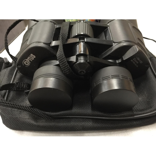 155 - A PAIR OF OPTUS NIGHT VISION BINOCULARS IN CASE