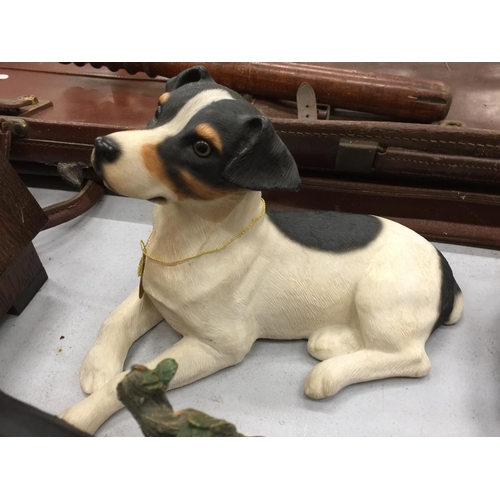 184 - FIVE CERAMIC DOG MODELS TO INCLUDE A JACK RUSSEL, SCOTTIE ETC