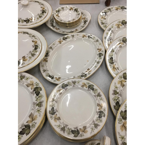 190 - A LARGE QUANTITY OF ROYAL DOULTON LARCHMENT DINNERWARE TO INCLUDE TRIOS, DINNER PLATES, DISHES, COFF... 