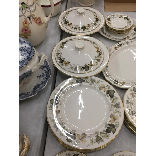 190 - A LARGE QUANTITY OF ROYAL DOULTON LARCHMENT DINNERWARE TO INCLUDE TRIOS, DINNER PLATES, DISHES, COFF... 