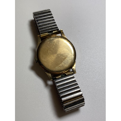 503 - A VINTAGE 1960'S 9CT GOLD CASED 'LANCO' 21 JEWELS WATCH