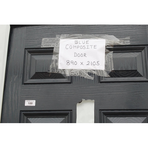 100 - A NEW BLUE COMPOSITE DOOR & FRAME 880 X 2035 MM INCLUDING THE FRAME 3 KEYS NO VAT