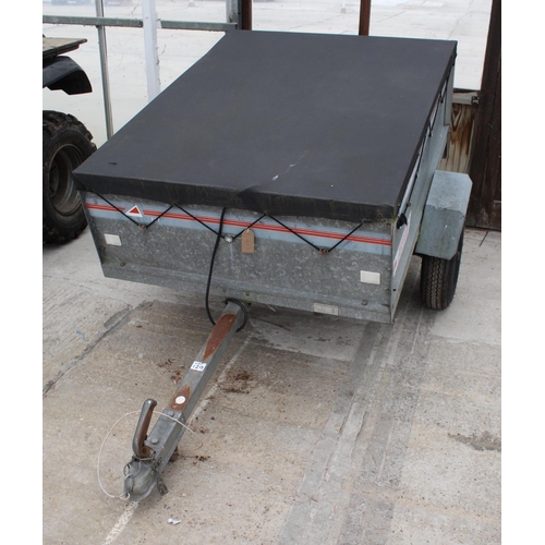 129 - AN ERDE CAR TRAILER WITH COVER +VAT