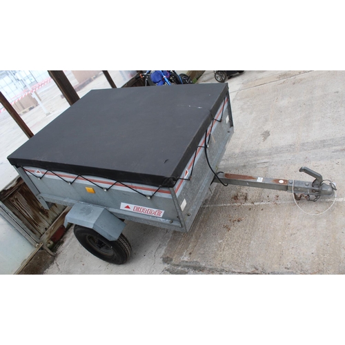 129 - AN ERDE CAR TRAILER WITH COVER +VAT