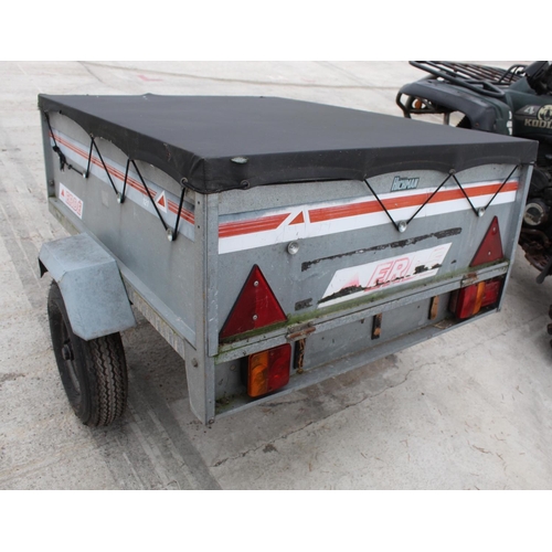 129 - AN ERDE CAR TRAILER WITH COVER +VAT