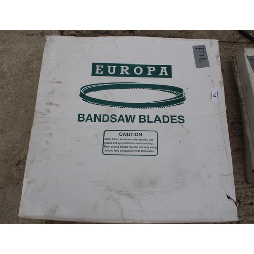 16 - 2 LARGE METAL BANDSAW BLADES  + VAT