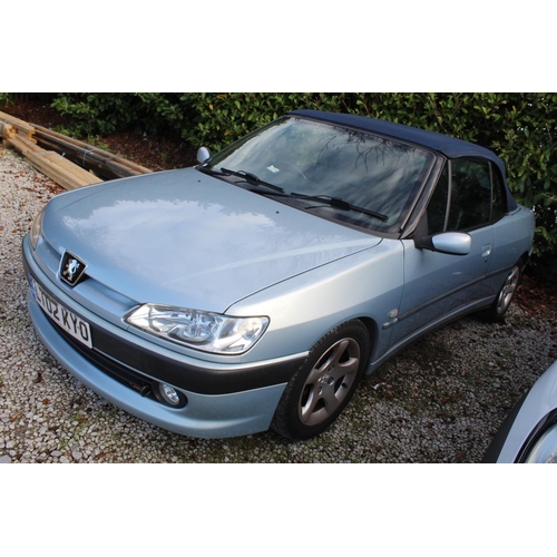 164 - PEUGEOT 306 CABRIOLET AUTOMATIC 1.6 MOT TO MARCH 2023 REG NO. LT02 KYO 1 OWNER FROM NEW 68,000 MILES... 