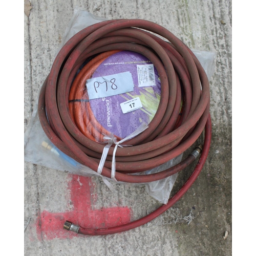 17 - 3 WELDING HOSES( INCLUDING 2 NEW )  + VAT