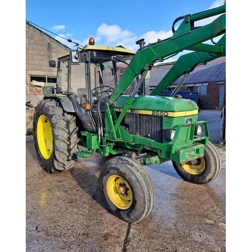 174 - 1987 JOHNDEERE 2850 WITH FORE END LOADER, 5800 hrs. + VAT