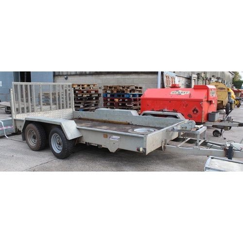 195 - A 12FT INDESPENSION PLANT TRAILER WITH FRONT WINCH FULL RAMP LED LAMPS  +VAT