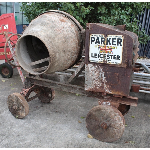 225 - PARKER CEMENT MIXER AND DIESEL ENGINE  + VAT