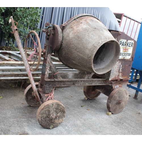 225 - PARKER CEMENT MIXER AND DIESEL ENGINE  + VAT