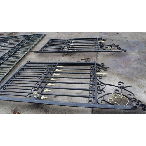 257 - PR WROUGHT IRON GATES 7'HIGH X 4' WIDE EACH  + VAT