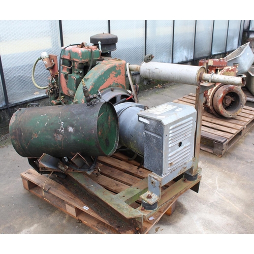 268 - GENERATOR WITH LISTER 2 CYLINDER  + VAT