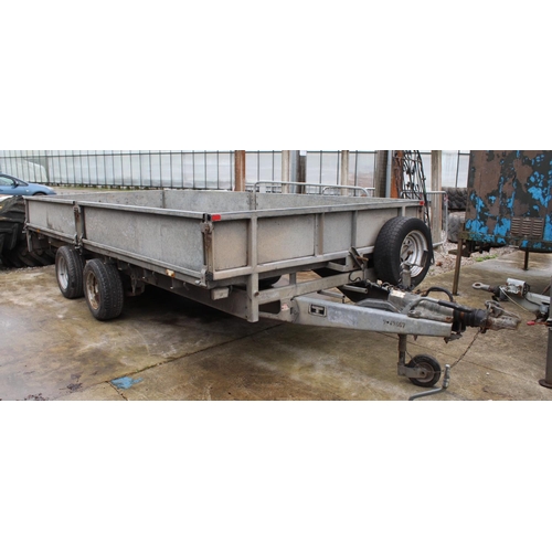 279 - IFOR WILLIAMS  FLAT TRAILER WITH SIDES  NO VAT