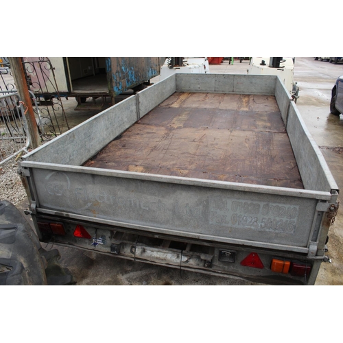 279 - IFOR WILLIAMS  FLAT TRAILER WITH SIDES  NO VAT