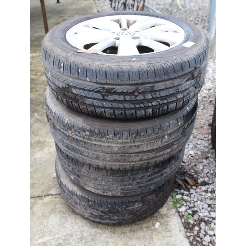 288 - 4 ALLOY V.W. WHEELS AND TYRES  NO VAT