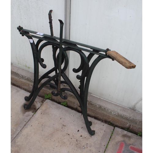 32 - 2 TABLE ENDS (CAST IRON)  NO VAT