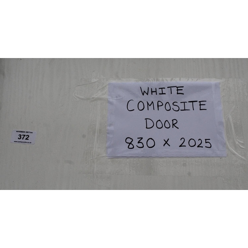 372 - A NEW WHITE COMPOSITE DOOR & FRAME 830 X 2025 MM INCLUDING THE FRAME 3 KEYS NO VAT