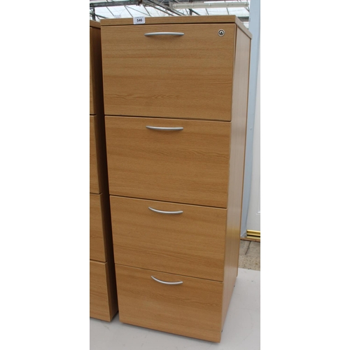 546 - OAK FILING CABINET - AS NEW - NO VAT