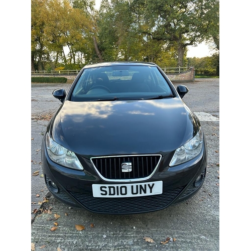 151 - A 2010 BLACK SEAT IBIZA THREE DOOR HATCHBACK 1422CC THREE CYLINDER DIESEL CATEGORY N  SD10 UNY TAX E... 