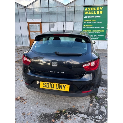 151 - A 2010 BLACK SEAT IBIZA THREE DOOR HATCHBACK 1422CC THREE CYLINDER DIESEL CATEGORY N  SD10 UNY TAX E... 