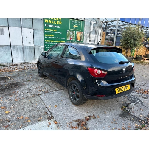 151 - A 2010 BLACK SEAT IBIZA THREE DOOR HATCHBACK 1422CC THREE CYLINDER DIESEL CATEGORY N  SD10 UNY TAX E... 