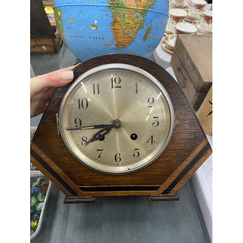 218 - TWO VINTAGE MANTLE CLOCKS TO INCLUDE A SMITHS ENFIELD