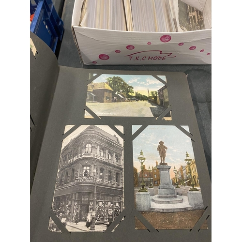 223 - A LARGE QUANTITY OF VINTAGE POSTCARDS TO INCLUDE  LOOSE AND SOME IN AN ALBUM